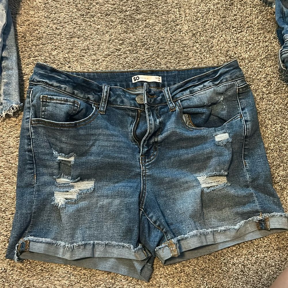 Denim Distressed Women's Shorts~brand SO SIZE 13. Bundle and save!